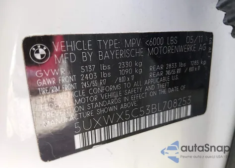 2011 BMW X3 xDrive28I from USA, damaged, VIN 5UXWX5C53BL708253